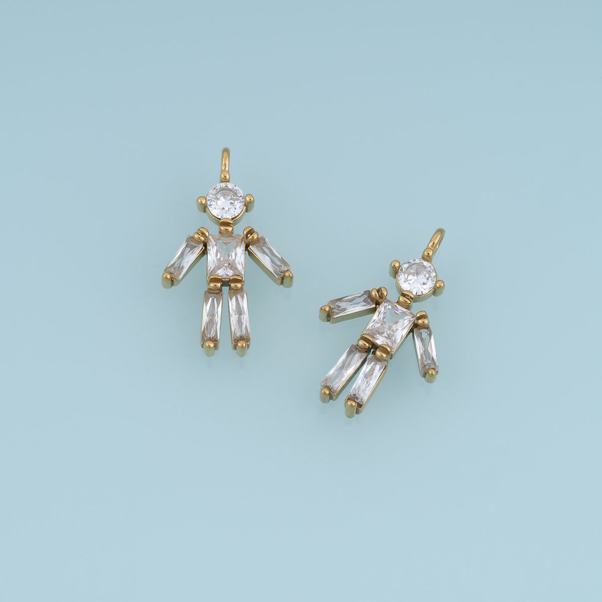 Crystal Robot Pendant,14K Gold Cute Rhinestone Robot Charm DIY Charm for Necklace Bracelet Making