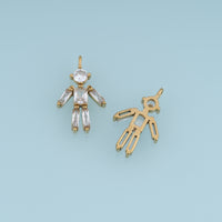 Crystal Robot Pendant,14K Gold Cute Rhinestone Robot Charm DIY Charm for Necklace Bracelet Making