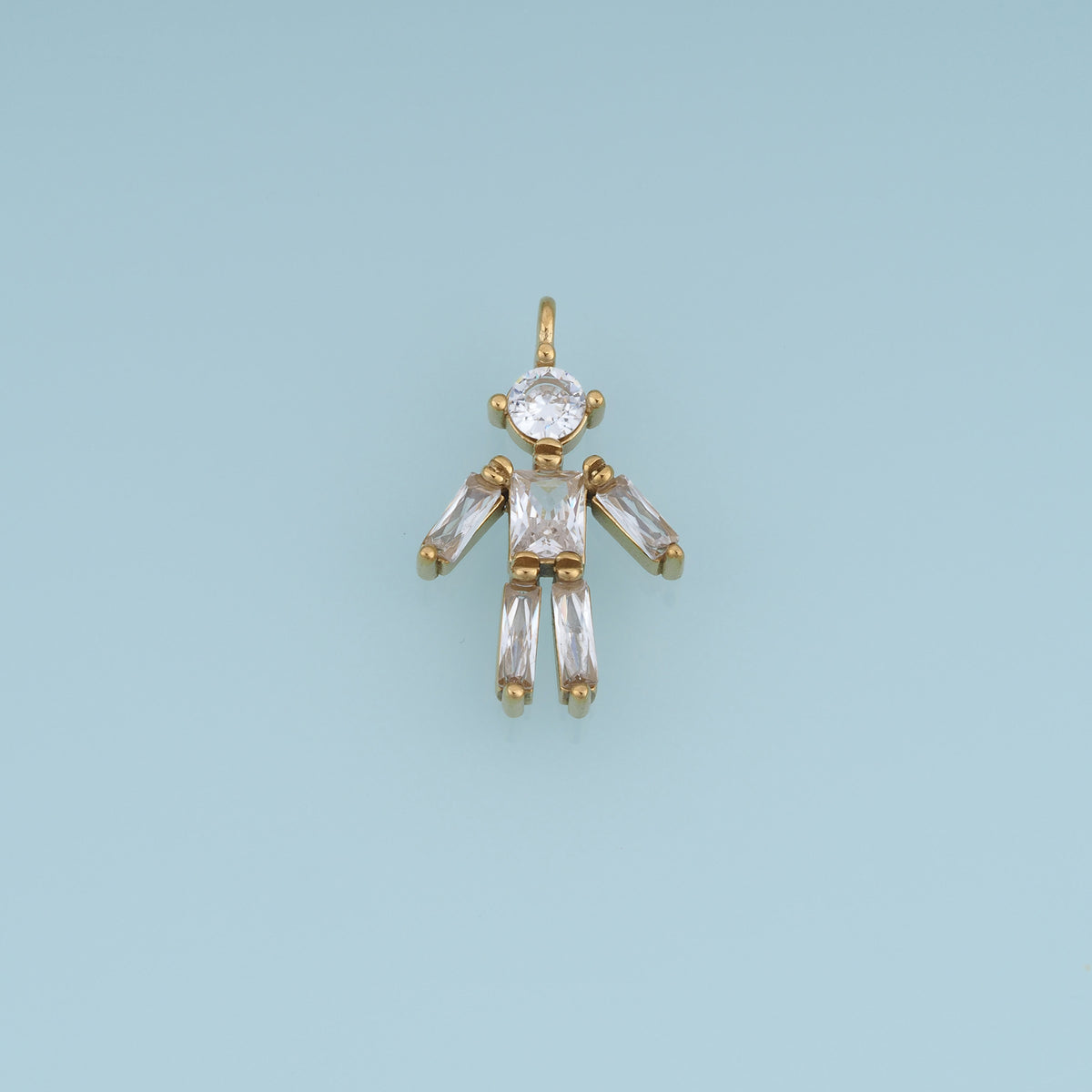 Crystal Robot Pendant,14K Gold Cute Rhinestone Robot Charm DIY Charm for Necklace Bracelet Making