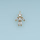 Crystal Robot Pendant,14K Gold Cute Rhinestone Robot Charm DIY Charm for Necklace Bracelet Making