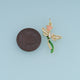 18K Gold Filled Dragonfly Charm, Enamel Dragonfly Pendant with CZ Stones and Tulip Flower for Bracelet Necklace DIY Jewelry Making Supply