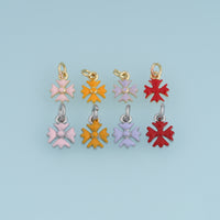 18K Gold & Silver Filled Maltese Cross Charm, Color Enamel Cross Pendant for Bracelet Necklace DIY Jewelry Making Supply