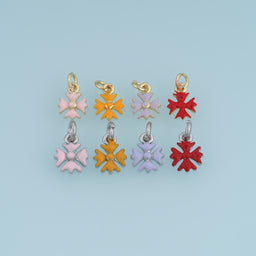 18K Gold & Silver Filled Maltese Cross Charm, Color Enamel Cross Pendant for Bracelet Necklace DIY Jewelry Making Supply