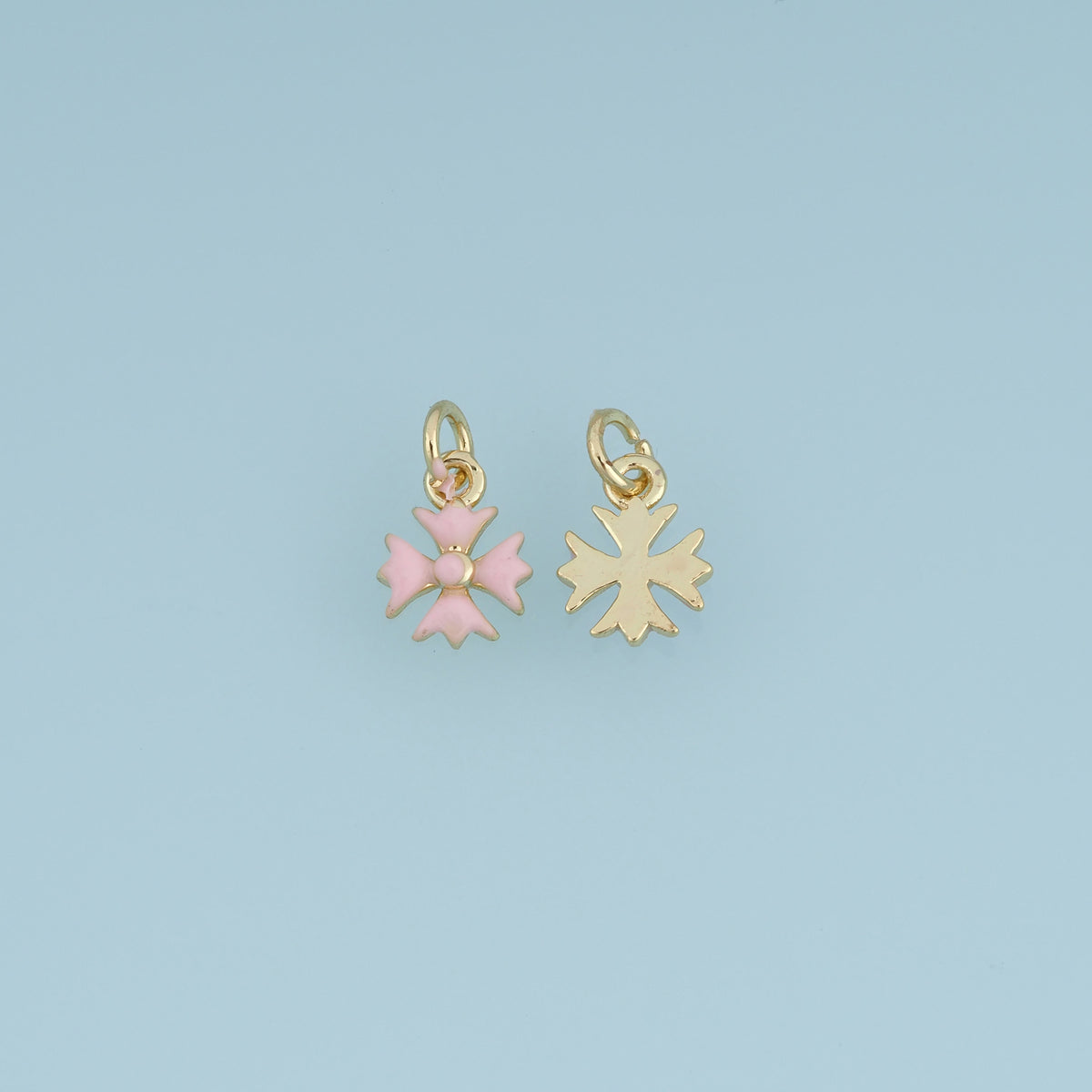 18K Gold & Silver Filled Maltese Cross Charm, Color Enamel Cross Pendant for Bracelet Necklace DIY Jewelry Making Supply