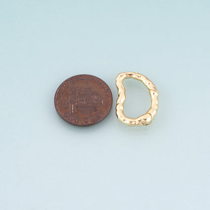 18K Gold Filled Geometric Spring Buckle Pendant,Minimalist Commuter Style Charm Bracelet Necklace for DIY Jewelry Making Supply