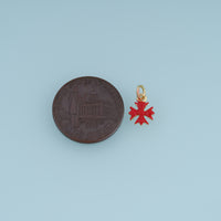 18K Gold & Silver Filled Maltese Cross Charm, Color Enamel Cross Pendant for Bracelet Necklace DIY Jewelry Making Supply