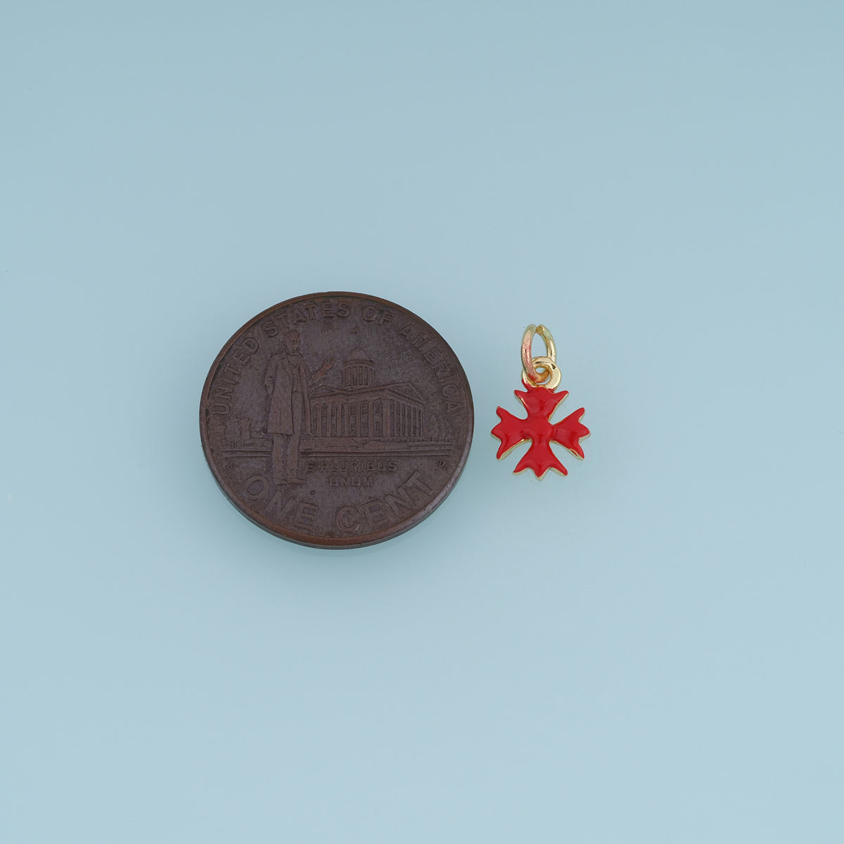 18K Gold & Silver Filled Maltese Cross Charm, Color Enamel Cross Pendant for Bracelet Necklace DIY Jewelry Making Supply