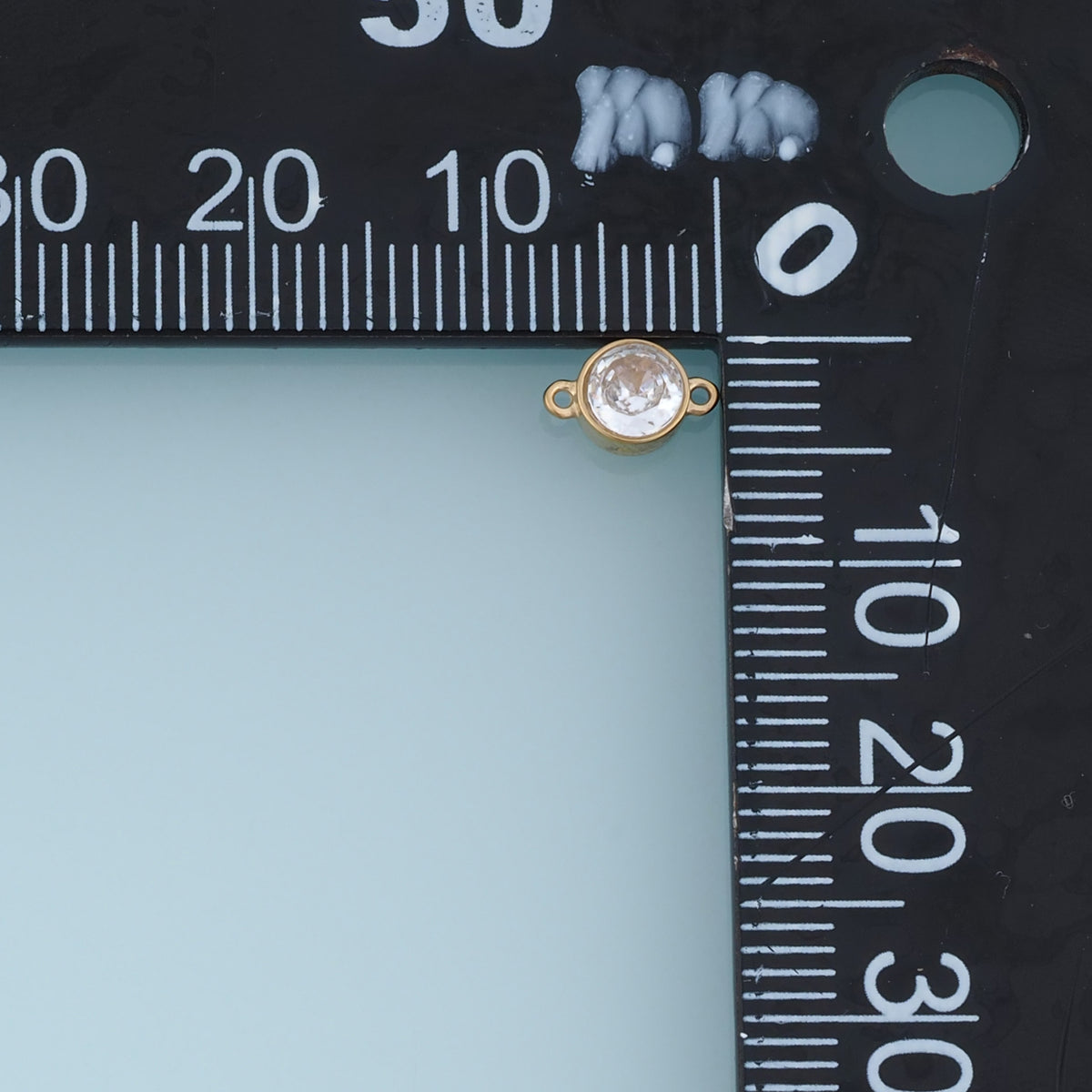 Round Crystal Connector,14K Gold Clear Faceted Stone Charm DIY Charm for Necklace Bracelet Making