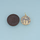 18K Gold Filled Bee Coin Charm, Enamel Round Bee Medallion Pendant for Bracelet Necklace DIY Jewelry Making Supply