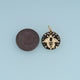 18K Gold Filled Bee Coin Charm, Enamel Round Bee Medallion Pendant for Bracelet Necklace DIY Jewelry Making Supply