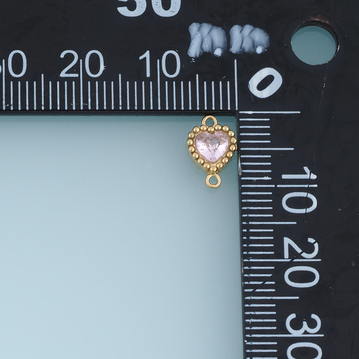 Heart Crystal Connector,14K Gold Pink Green Beaded Charm DIY Charm for Necklace Bracelet Making