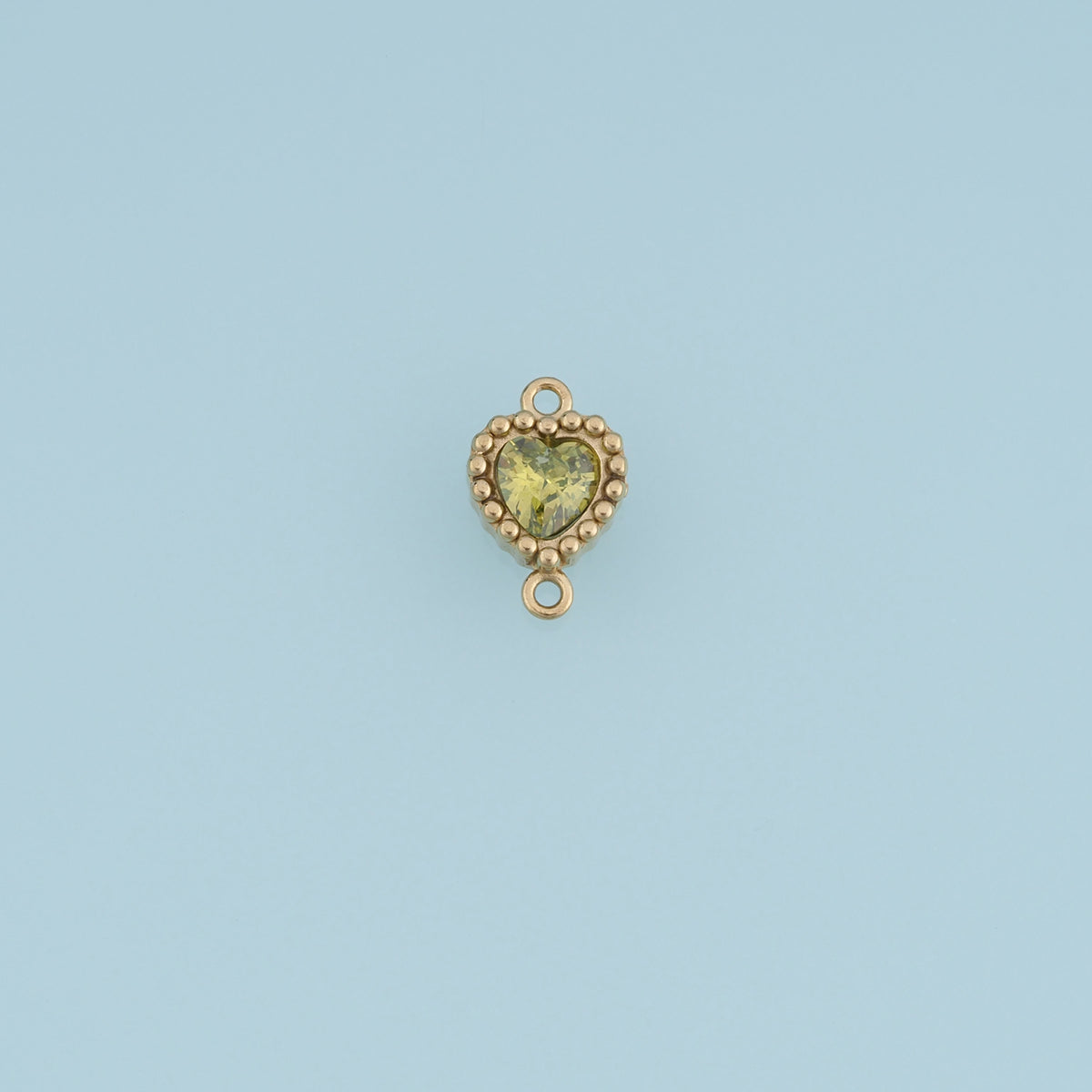 Heart Crystal Connector,14K Gold Pink Green Beaded Charm DIY Charm for Necklace Bracelet Making
