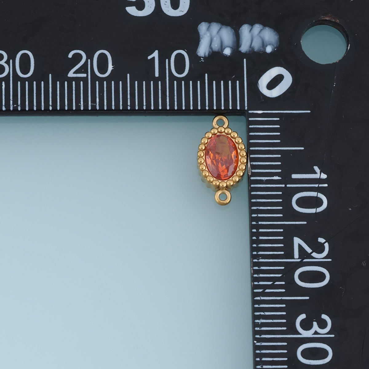 Oval Crystal Connector,14K Gold Orange Green Beaded Gemstone Charm DIY Charm for Necklace Bracelet Making