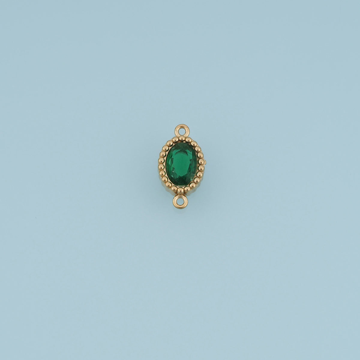 Oval Crystal Connector,14K Gold Orange Green Beaded Gemstone Charm DIY Charm for Necklace Bracelet Making