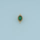 Oval Crystal Connector,14K Gold Orange Green Beaded Gemstone Charm DIY Charm for Necklace Bracelet Making