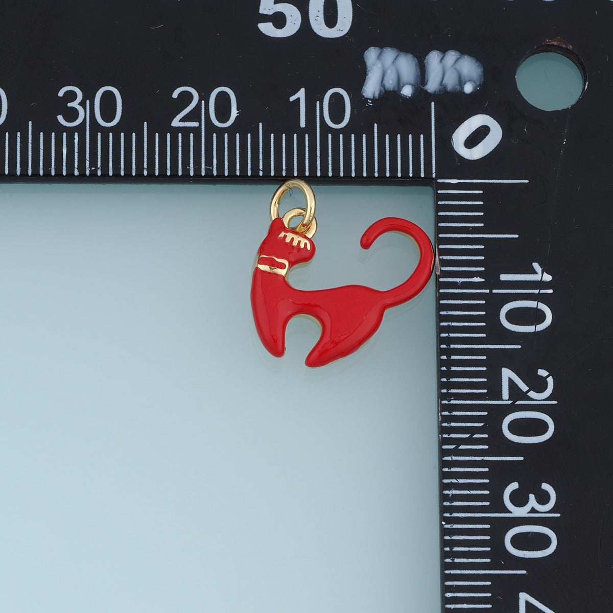 18K Gold & Silver Filled Abstract Cat Charm, Color Enamel Cat Pendant for Bracelet Necklace DIY Jewelry Making Supply