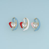 18K Gold Filled Winged Heart Charm, Enamel Angel Wing Pendant with Heart CZ Stone for Bracelet Necklace DIY Jewelry Making Supply