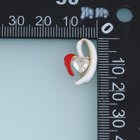18K Gold Filled Winged Heart Charm, Enamel Angel Wing Pendant with Heart CZ Stone for Bracelet Necklace DIY Jewelry Making Supply