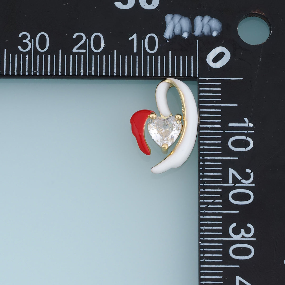 18K Gold Filled Winged Heart Charm, Enamel Angel Wing Pendant with Heart CZ Stone for Bracelet Necklace DIY Jewelry Making Supply