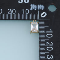 Rectangular Crystal Pendant,14K Gold Clear Faceted Gemstone Charm DIY Charm for Necklace Bracelet Making