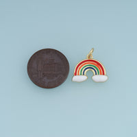 18K Gold & Silver Filled Rainbow Cloud Charm, Color Enamel Rainbow Pendant for Bracelet Necklace DIY Jewelry Making Supply