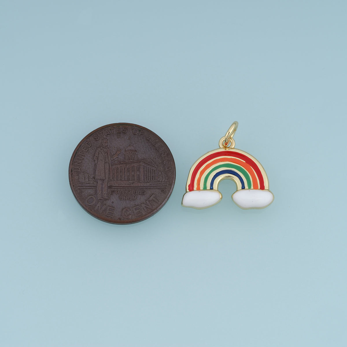 18K Gold & Silver Filled Rainbow Cloud Charm, Color Enamel Rainbow Pendant for Bracelet Necklace DIY Jewelry Making Supply