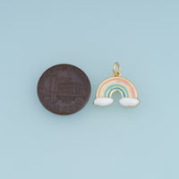 18K Gold & Silver Filled Rainbow Cloud Charm, Color Enamel Rainbow Pendant for Bracelet Necklace DIY Jewelry Making Supply