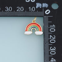 18K Gold & Silver Filled Rainbow Cloud Charm, Color Enamel Rainbow Pendant for Bracelet Necklace DIY Jewelry Making Supply