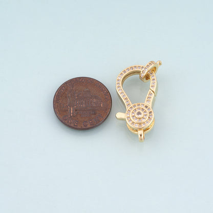 18K Gold Filled CZ Lobster Clasp Pendant,Light Luxury Lobster Clasp Bracelet Necklace for DIY Jewelry Making Supply