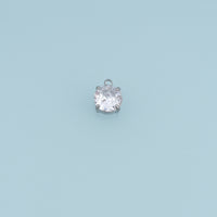 Round Crystal Pendant,14K Gold Silver Clear Faceted Stone Charm DIY Charm for Necklace Bracelet Making