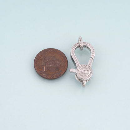 18K Gold Filled CZ Lobster Clasp Pendant,Light Luxury Lobster Clasp Bracelet Necklace for DIY Jewelry Making Supply