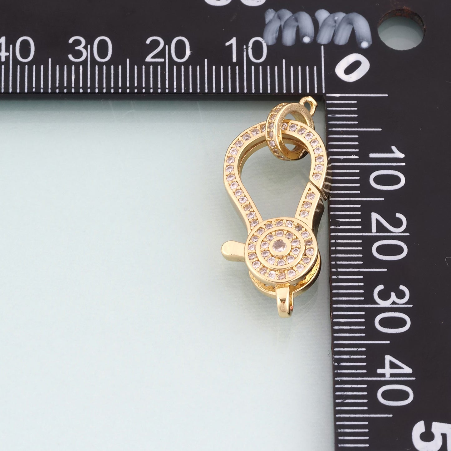 18K Gold Filled CZ Lobster Clasp Pendant,Light Luxury Lobster Clasp Bracelet Necklace for DIY Jewelry Making Supply