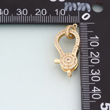 18K Gold Filled CZ Lobster Clasp Pendant,Light Luxury Lobster Clasp Bracelet Necklace for DIY Jewelry Making Supply
