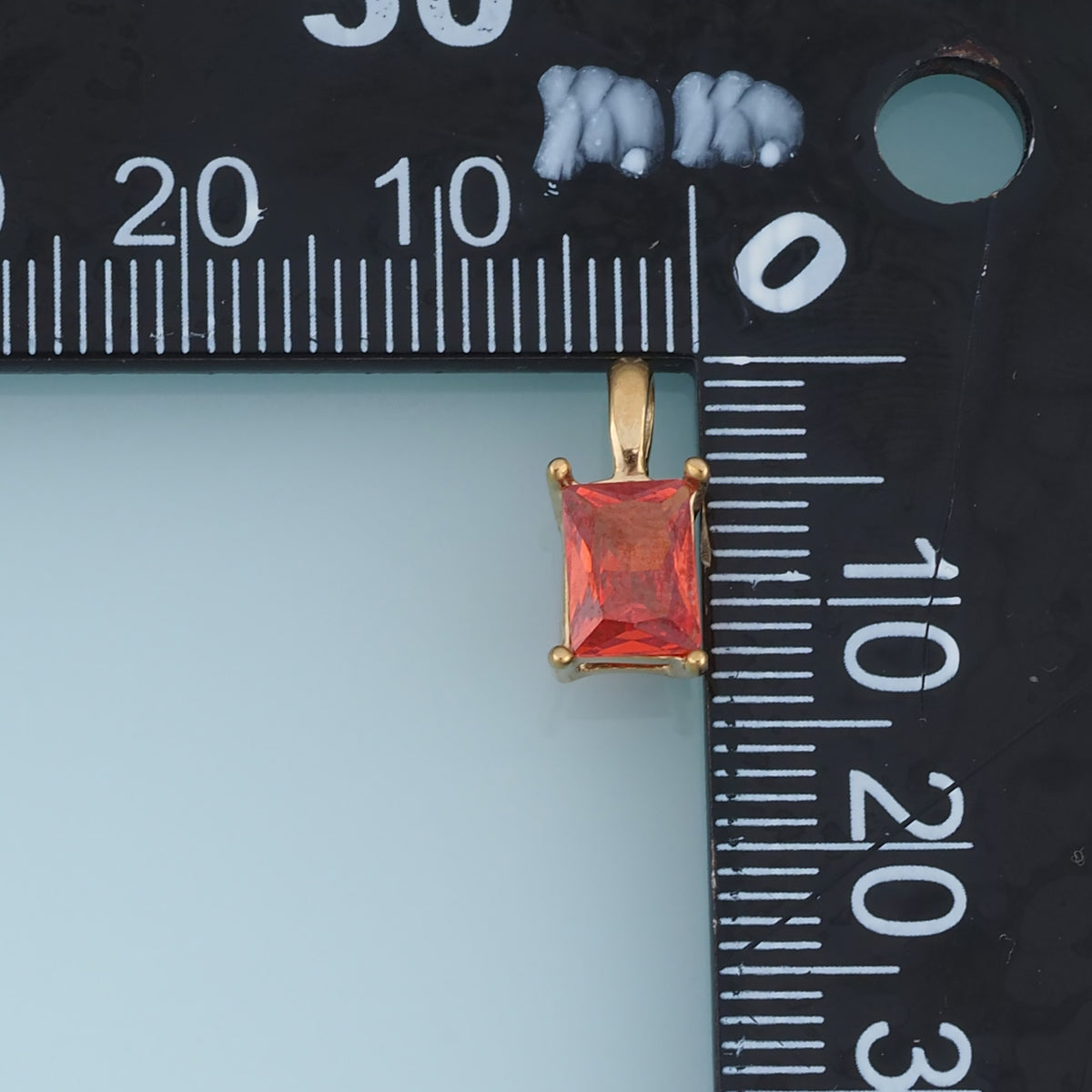 Rectangular Crystal Pendant,14K Gold Orange Pink Faceted Gemstone Charm DIY Charm for Necklace Bracelet Making