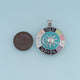 18K Gold & Silver Filled Zodiac Wheel Charm, Enamel Astrology Sun Moon Round Pendant for DIY Bracelet Necklace Making