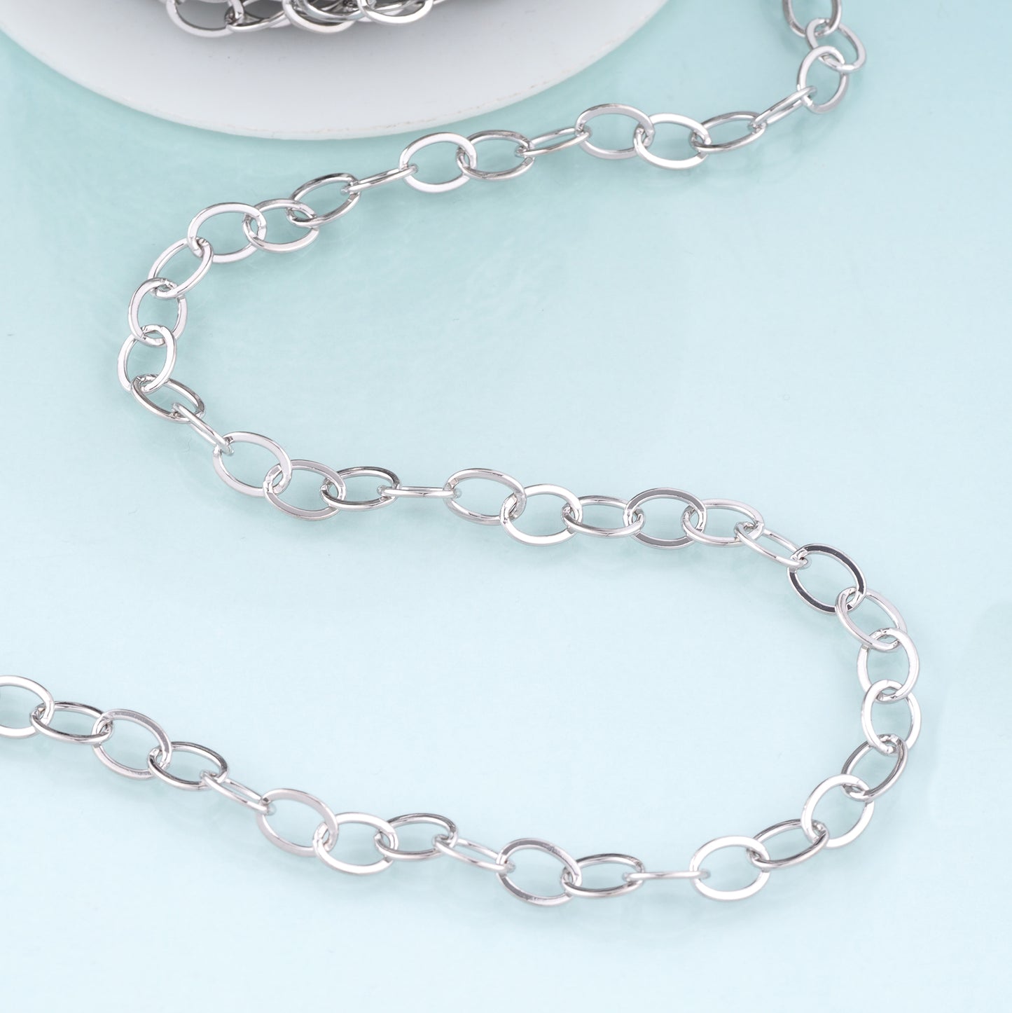 18K Gold Filled Oval Chain,Oval Chain Bracelet Necklace for DIY Jewelry Making Supply