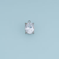 Oval Crystal Pendant,14K Gold Silver Clear Faceted Stone Charm DIY Charm for Necklace Bracelet Making