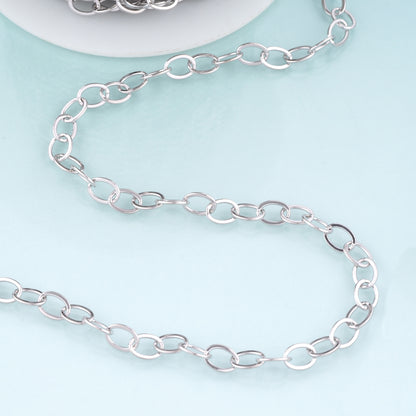 18K Gold Filled Oval Chain,Oval Chain Bracelet Necklace for DIY Jewelry Making Supply