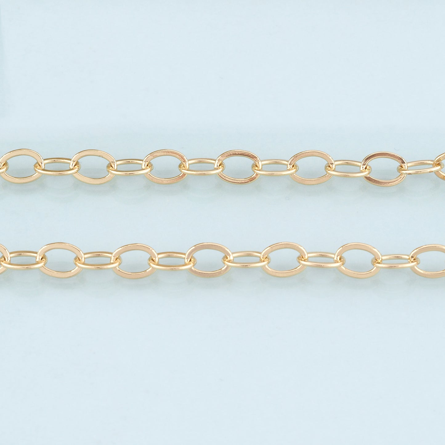18K Gold Filled Oval Chain,Oval Chain Bracelet Necklace for DIY Jewelry Making Supply