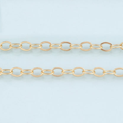 18K Gold Filled Oval Chain,Oval Chain Bracelet Necklace for DIY Jewelry Making Supply
