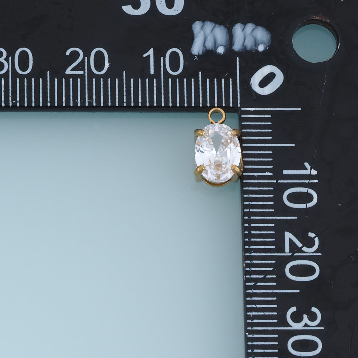 Oval Crystal Pendant,14K Gold Silver Clear Faceted Gemstone Charm DIY Charm for Necklace Bracelet Making