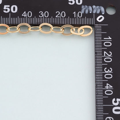 18K Gold Filled Oval Chain,Oval Chain Bracelet Necklace for DIY Jewelry Making Supply