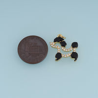 18K Gold Filled Enamel Dog Charm, CZ Paved Puppy Silhouette Pendant for DIY Bracelet & Necklace Jewelry Making