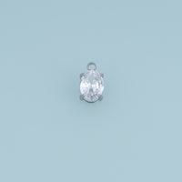 Oval Crystal Pendant,14K Gold Silver Clear Faceted Gemstone Charm DIY Charm for Necklace Bracelet Making
