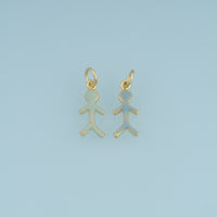 18K Gold Filled Enamel Stick Figure Charm, Tiny Human Silhouette Pendant for DIY Bracelet & Necklace Making