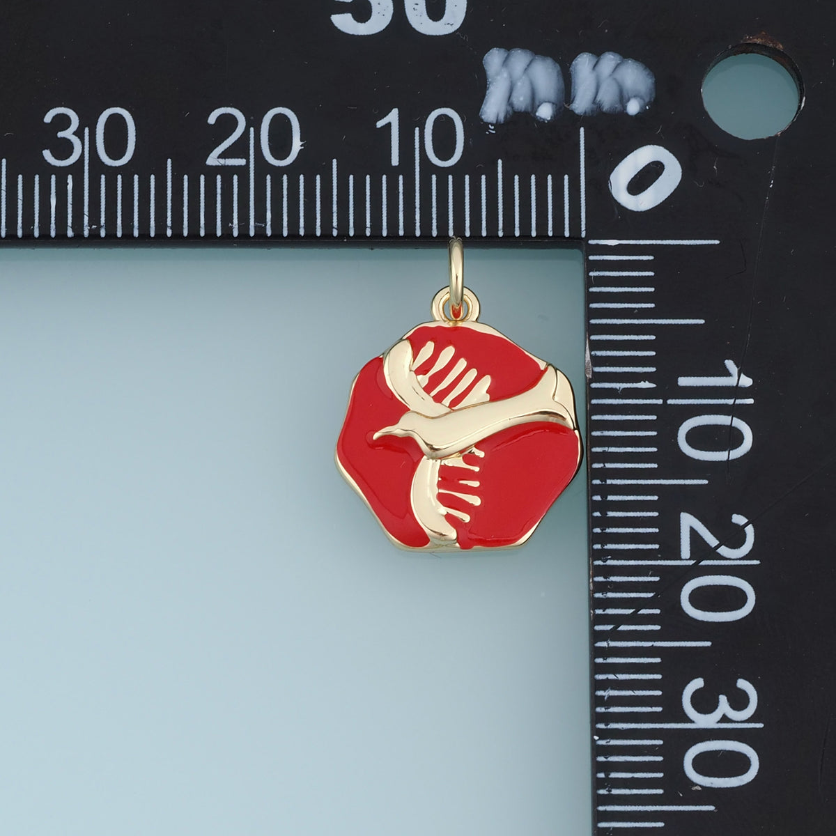 18K Gold & Silver Filled Enamel Bird Charm, Seagull Hexagon Pendant for DIY Bracelet Necklace Jewelry Making