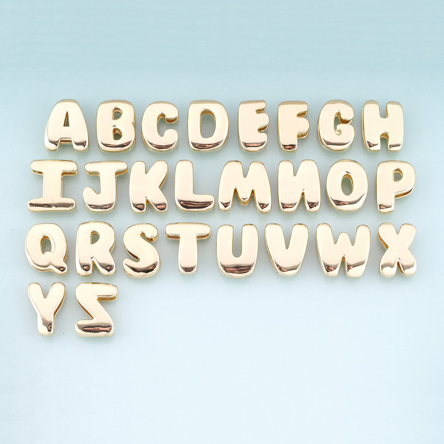 18K Gold Filled Letter Beads,Minimalist Letter Spacer Beads Bracelet Necklace for DIY Jewelry Making Supply