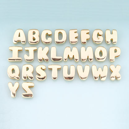 18K Gold Filled Letter Beads,Minimalist Letter Spacer Beads Bracelet Necklace for DIY Jewelry Making Supply