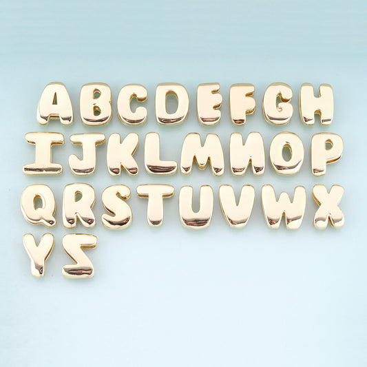 18K Gold Filled Letter Beads,Minimalist Letter Spacer Beads Bracelet Necklace for DIY Jewelry Making Supply