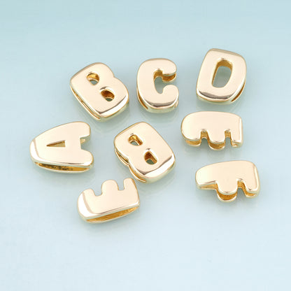 18K Gold Filled Letter Beads,Minimalist Letter Spacer Beads Bracelet Necklace for DIY Jewelry Making Supply